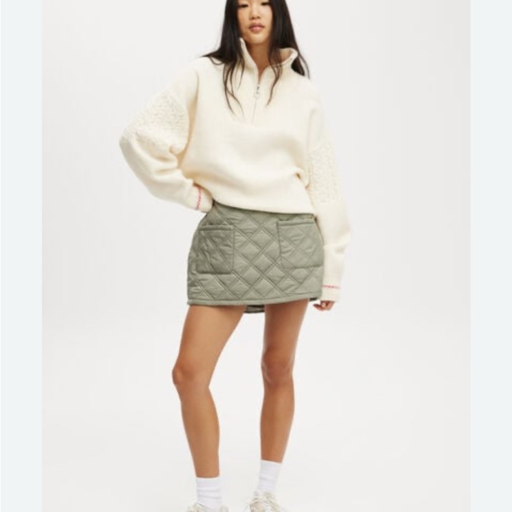 COTTON ON BODY. Quilted Olive Mini Skirt